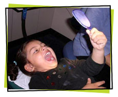 Child with mirror photo
